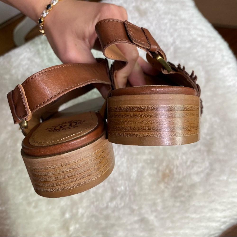 Vintage Foundry Co. Brown Ezra Leather Sandals 8 - Picture 5 of 7